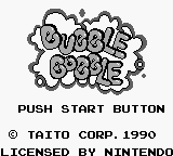 Bubble Bobble title screen for GameBoy